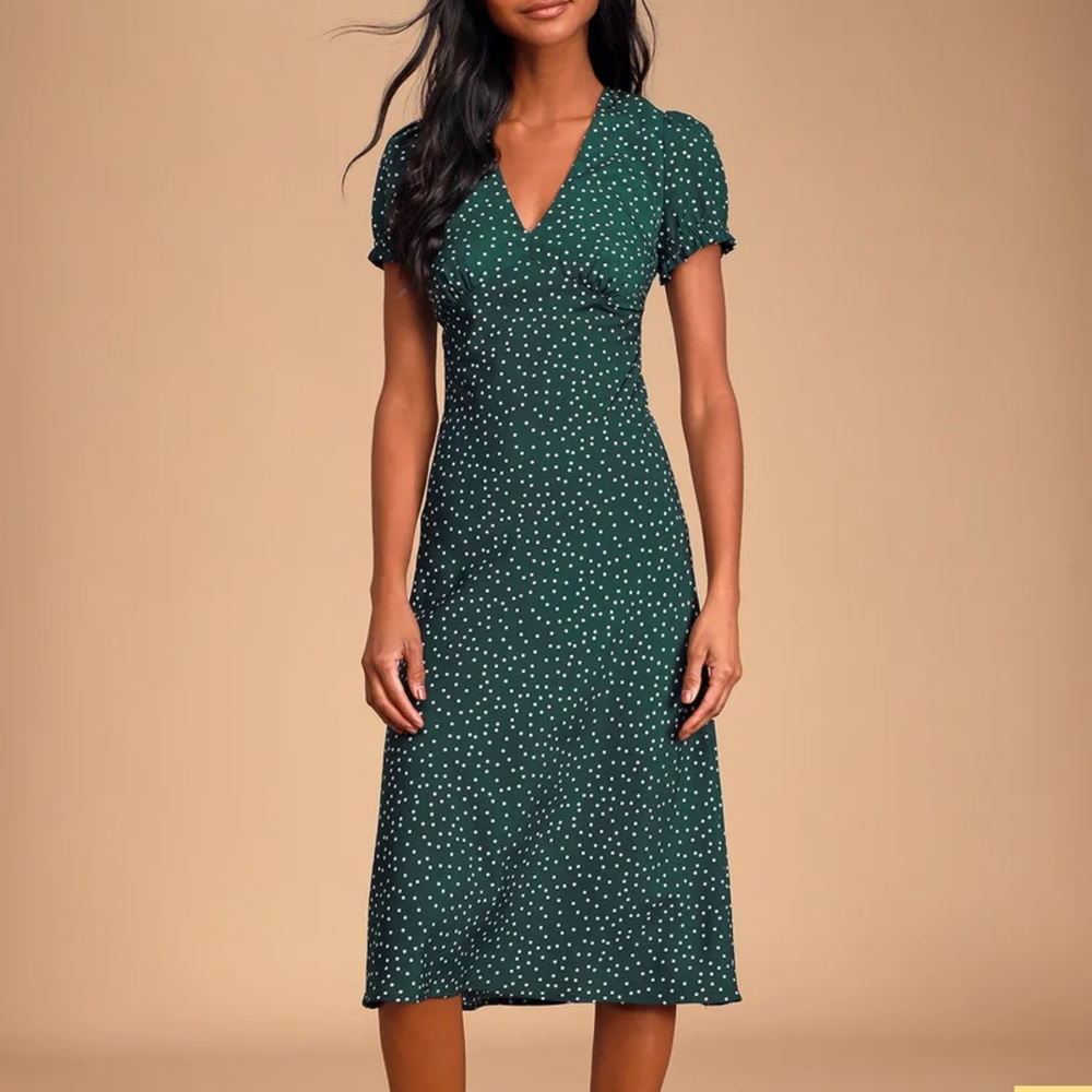 Lulu's Green Polka Dot Dress